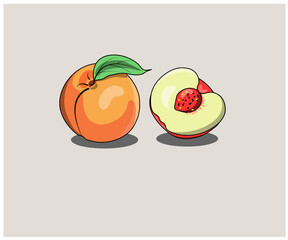 A set of peach illustration