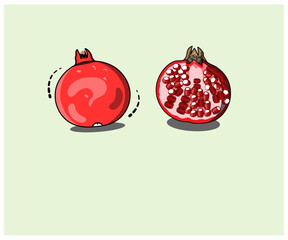 A set of pomegranate illustration 