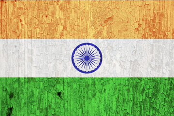 India indian flag in blue sky - copyspace. August 15 - Indian Independence Day