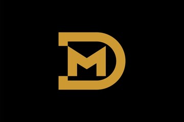 Fototapeta premium Letter DM logo design vector. Monogram D abstract design.