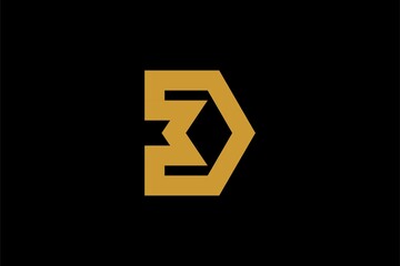 Letter DM logo design vector. Monogram D abstract design.