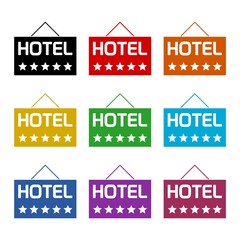 Five stars color icon set isolated on white background