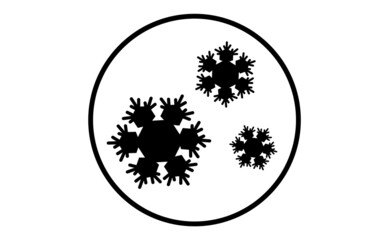 Weather icons of snowflakes, vector illustration. Sticky symbol of forecast. Meteorological infographics sign. Web icon vector design. EPS10.