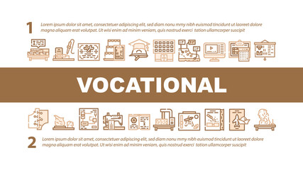 Stationery Equipment Landing Web Page Header Banner Template Vector. Stationery Knife And Clip, Pen And Pencil, Corrector And Compass, Stapler And Anti-stapler Tool Illustration