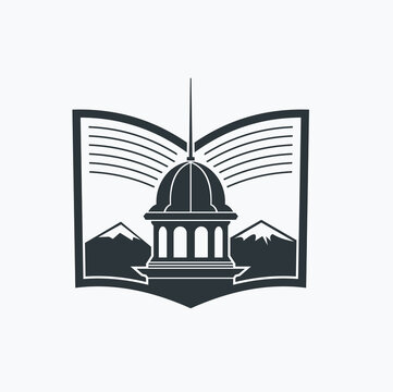 recommend clip art: dome building and book illustration, vector art.