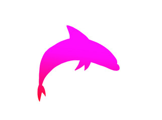 Dolphin red silhouette