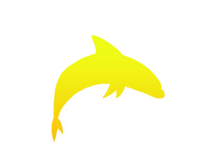 Dolphin yellow silhouette