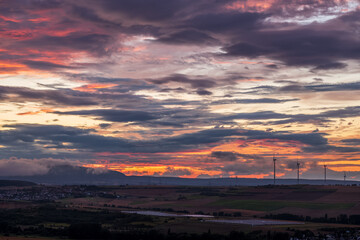 sunset in the mountains
