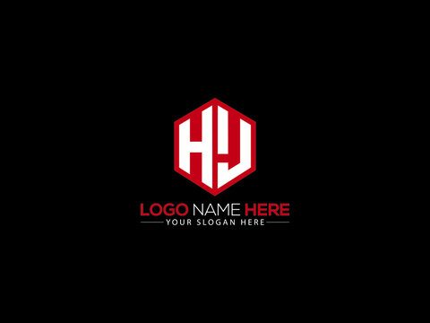 HJ Letter Logo, creative hj logo sticker vector for business