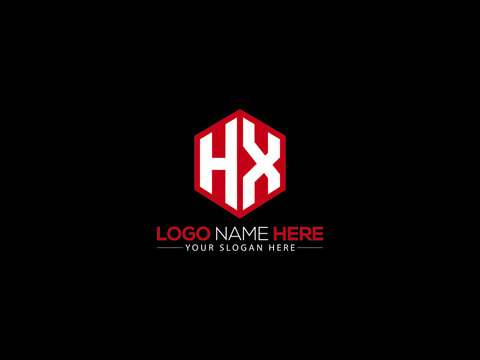 HX Letter Logo, creative hx logo sticker vector for business