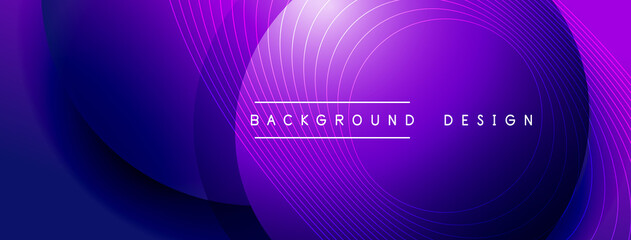 Gradient circles with shadows. Vector techno abstract background. Modern overlapping forms wallpaper background, design template