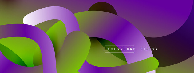 Abstract overlapping lines and circles geometric background with gradient colors