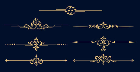 Vintage set. Floral elements for design monograms, invitations, frames, menus and labels. Graphic design of the website, cafes, boutiques, hotels, wedding invitations.