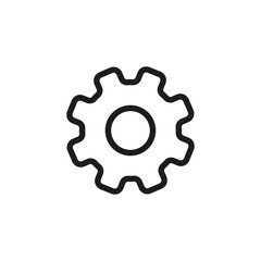 Settings icon in the form of a cogwheel for ui social media, mobile app. Vector illustration.