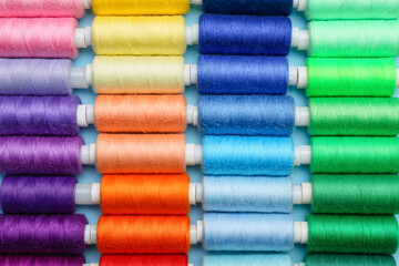 Many threads on color background