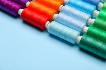 Many threads on color background
