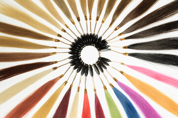 Hair base color palette, hair samples chart, make of human hair