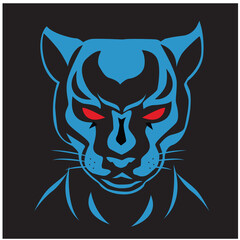 Panther illustration. 
panther logo ,art, icon , symbol,
panther  line art colours vector. graphic vector.