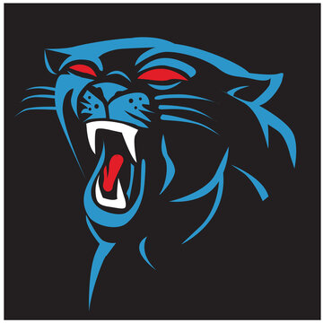 Panther illustration. 
panther logo ,art, icon , symbol,
panther  line art colours vector. graphic vector.