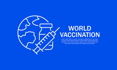 World vaccination icon concept flat design isolated. Vector illustration