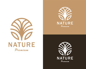 nature logo creative emblem circle sign symbol