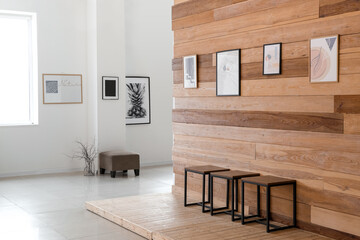 Interior of modern art gallery