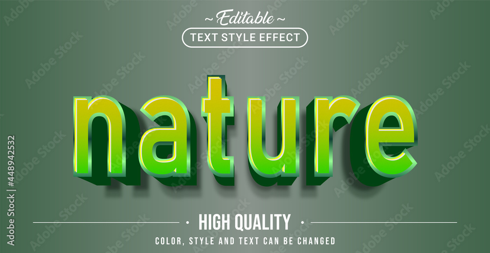 Aufkleber editable text style effect - nature text style theme.