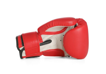 New red boxing glove isolated on white