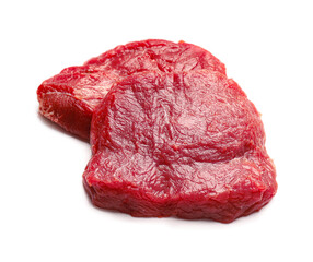 Raw beef meat on white background