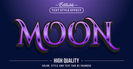 Editable text style effect - Moon text style theme.