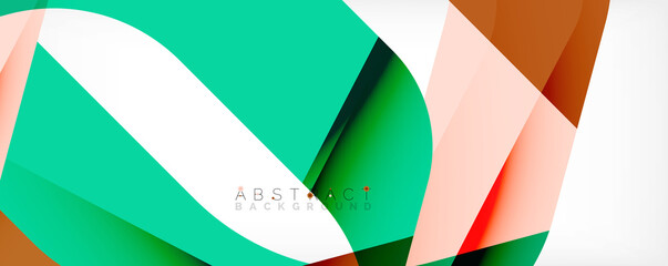 Geometric abstract background - multicolored abstract shapes on white. Vector Illustration For Wallpaper, Banner, Background, Landing Page