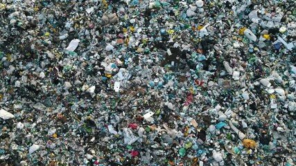 Bird's-eye view over a garbage landfill
