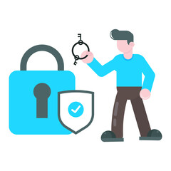 cyber security icon illustration vector graphic