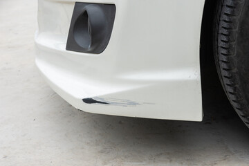 crashed car's front area