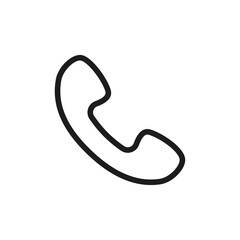 Phone icon in the form of a handset for ui social media, mobile app. Vector illustration.