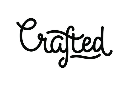 Crafted - freehand lettering. Cool and trendy monoline text. Can be used for logo, decoration, sign, embroidery, tattoo, plotter cutting, etc.
