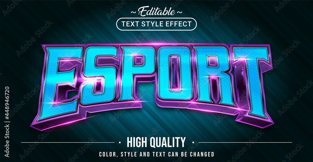 Aufkleber editable text style effect - e-sport text style theme.