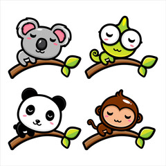 animal bundle character set vector design