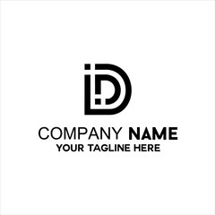 letter ID outline logo vektor