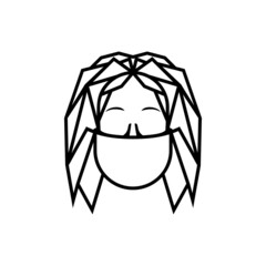 logo and icon illustration of people wearing masks