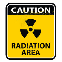 Obraz premium CAUTION, RADIATION AREA, SIGN AND LABEL VECTOR