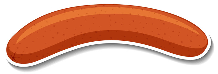 A sausage sticker on white background
