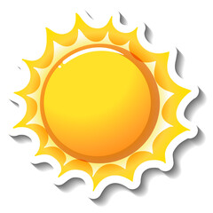 A sticker template with the sun idolated