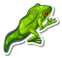 A sticker template with a froglet isolated