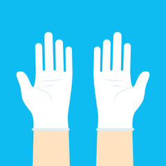 Obraz premium Rubber gloves cartoon vector. Rubber gloves sign. hand vector.