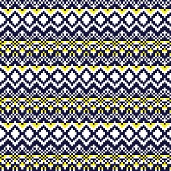 Yellow Christmas Fair Isle Seamless Pattern Background