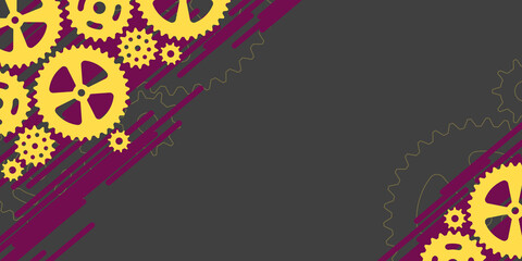 Abstract techno background with gear wheels. Vector illustration of gear mechanism.