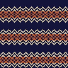 Brown Christmas Fair Isle Seamless Pattern Background