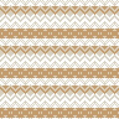 Brown Christmas Fair Isle Seamless Pattern Background