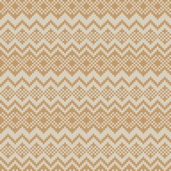 Brown Christmas Fair Isle Seamless Pattern Background